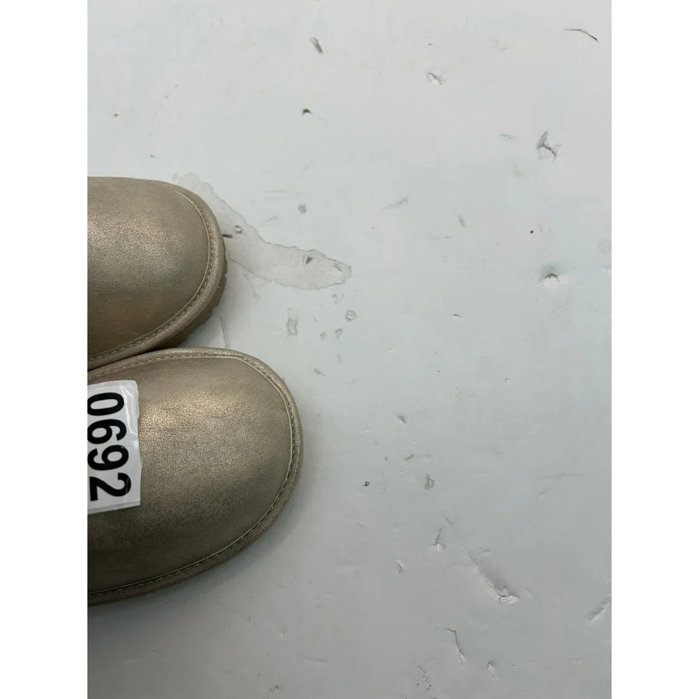 The Children's Place Metallic Faux-Fur Kids' Boots Size 2 Gold